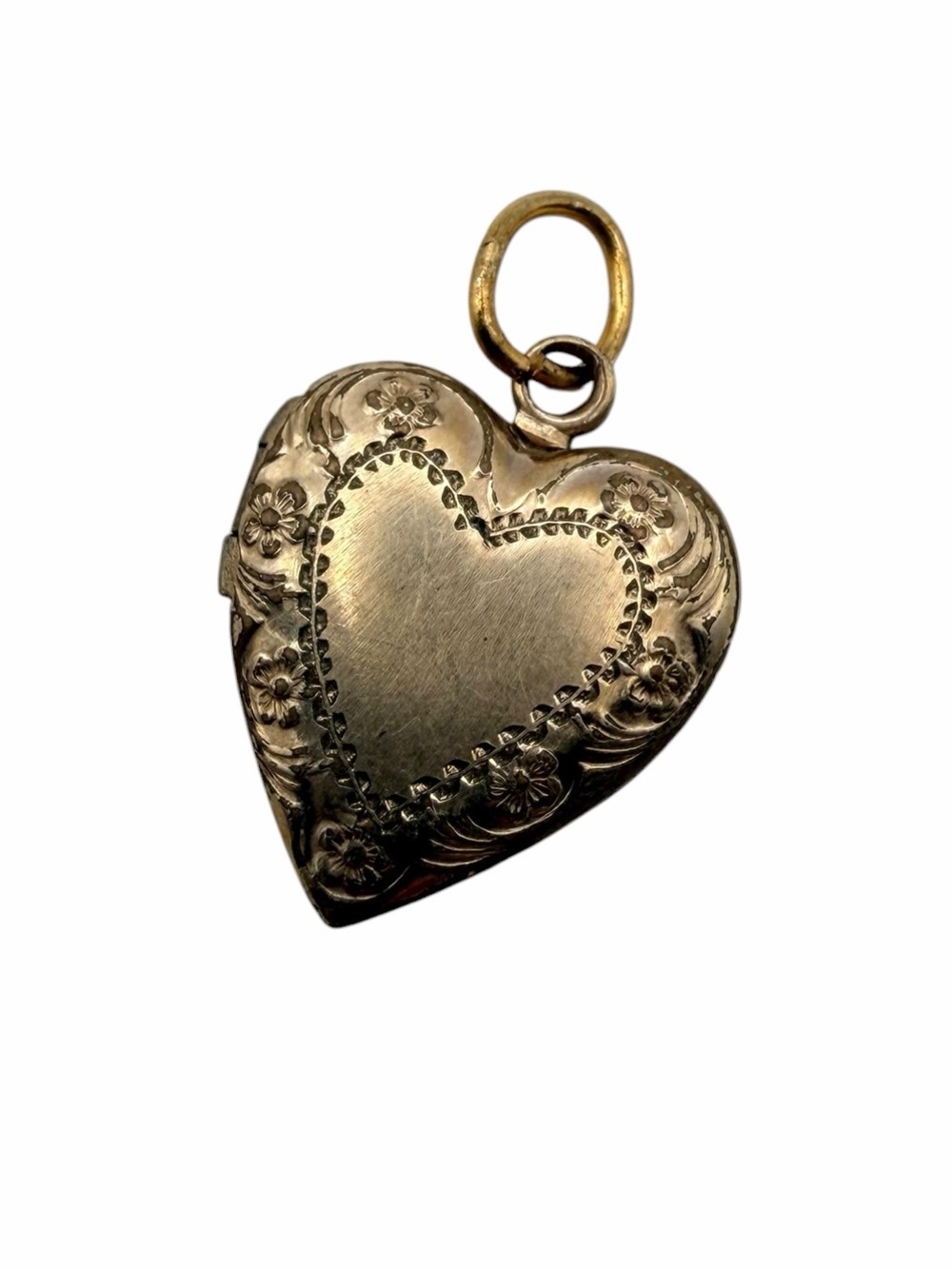 Vintage 1940s Bo Jar Gold Filled Floral Sweetheart Locket